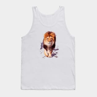 Lion. Watercolour art picture. Wild King. Tank Top